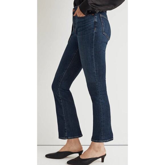 MADEWELL Flea Market Cropped Kick Jeans Dark Wash Stretch Denim Sz 28 - Picture 3 of 11